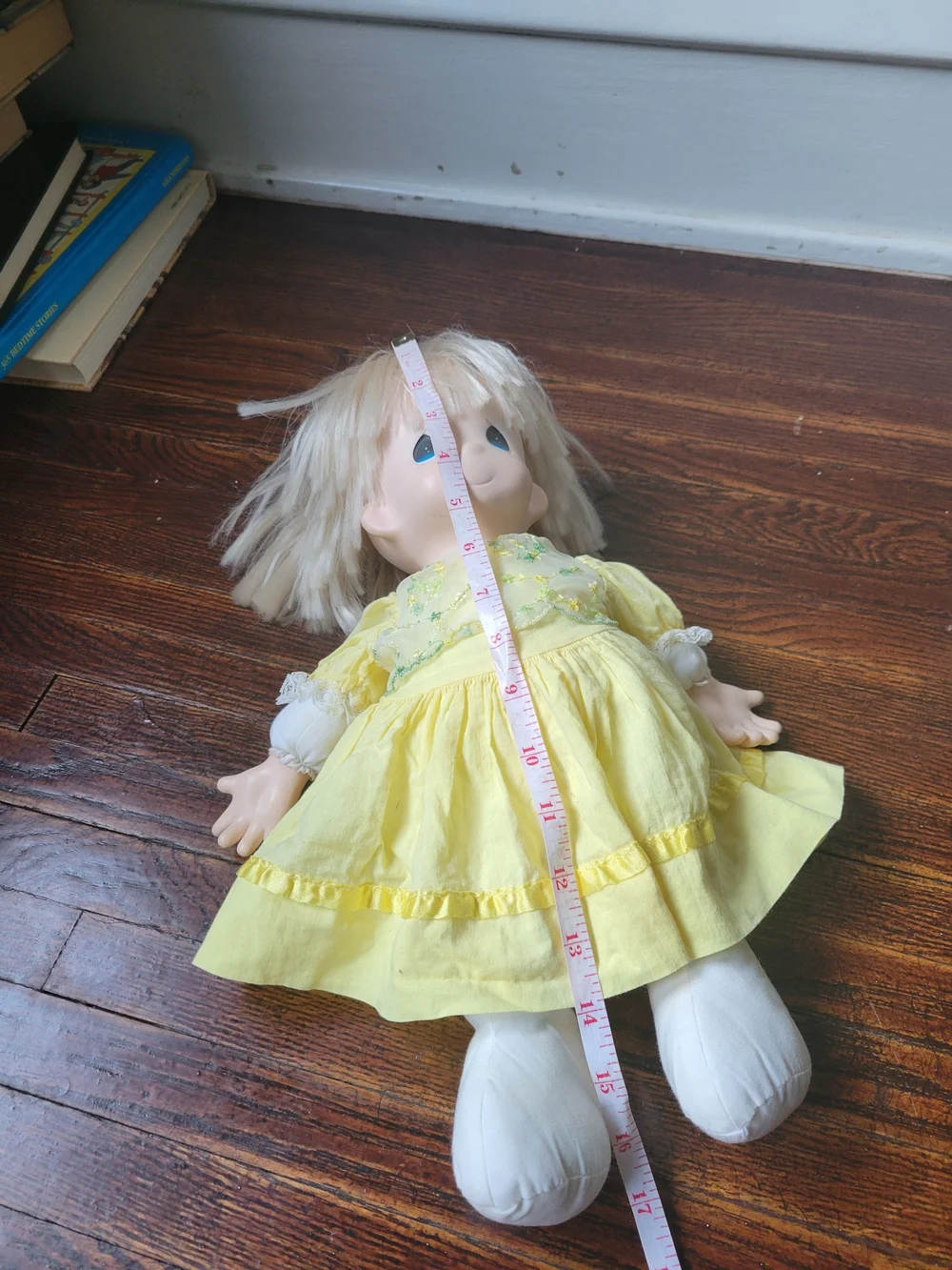 Precious Moments Collectible Vintage Doll. 1991 Soft Body Yellow Dress